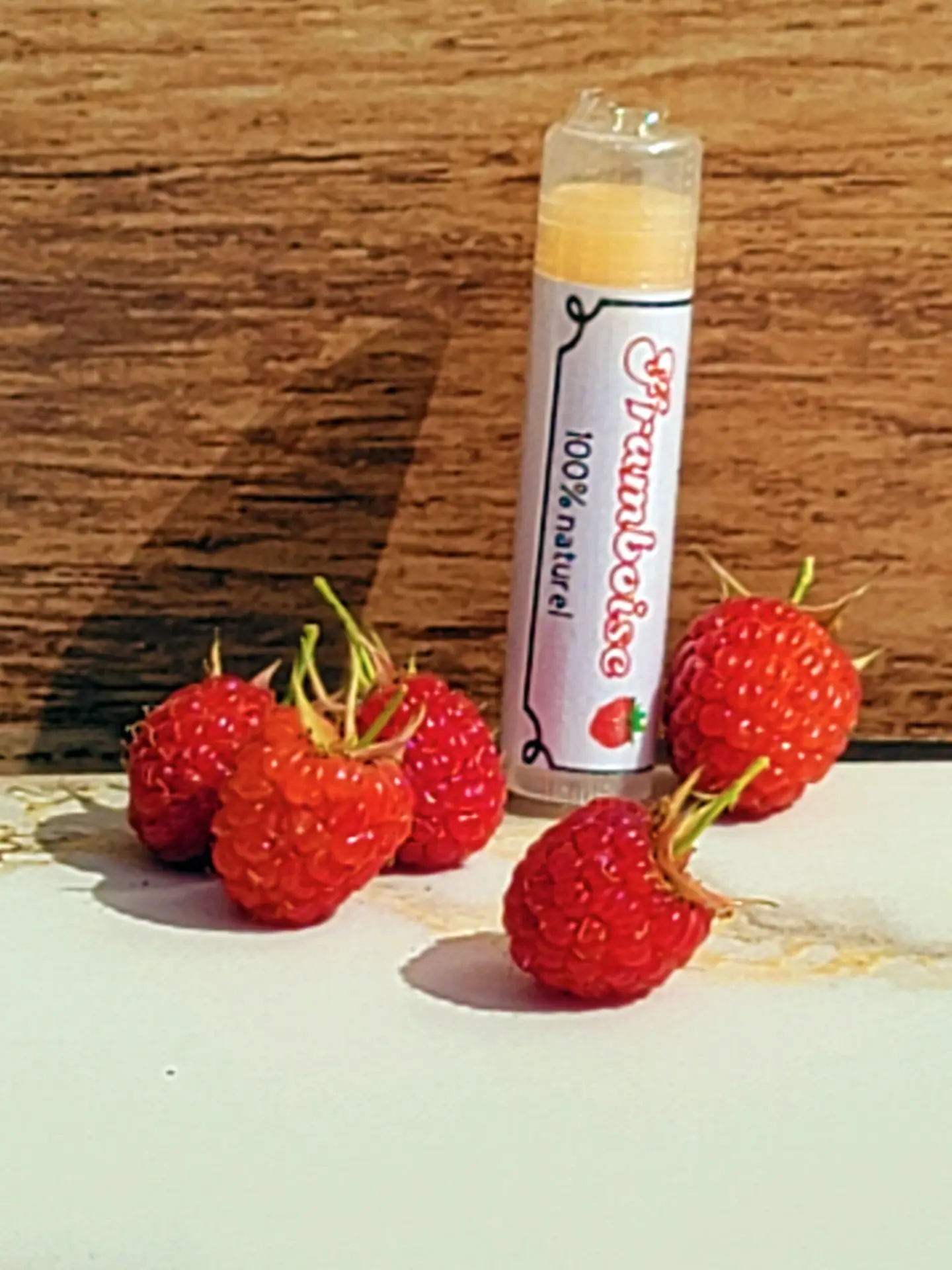 Baume à lèvres naturel à la framboise des Mels